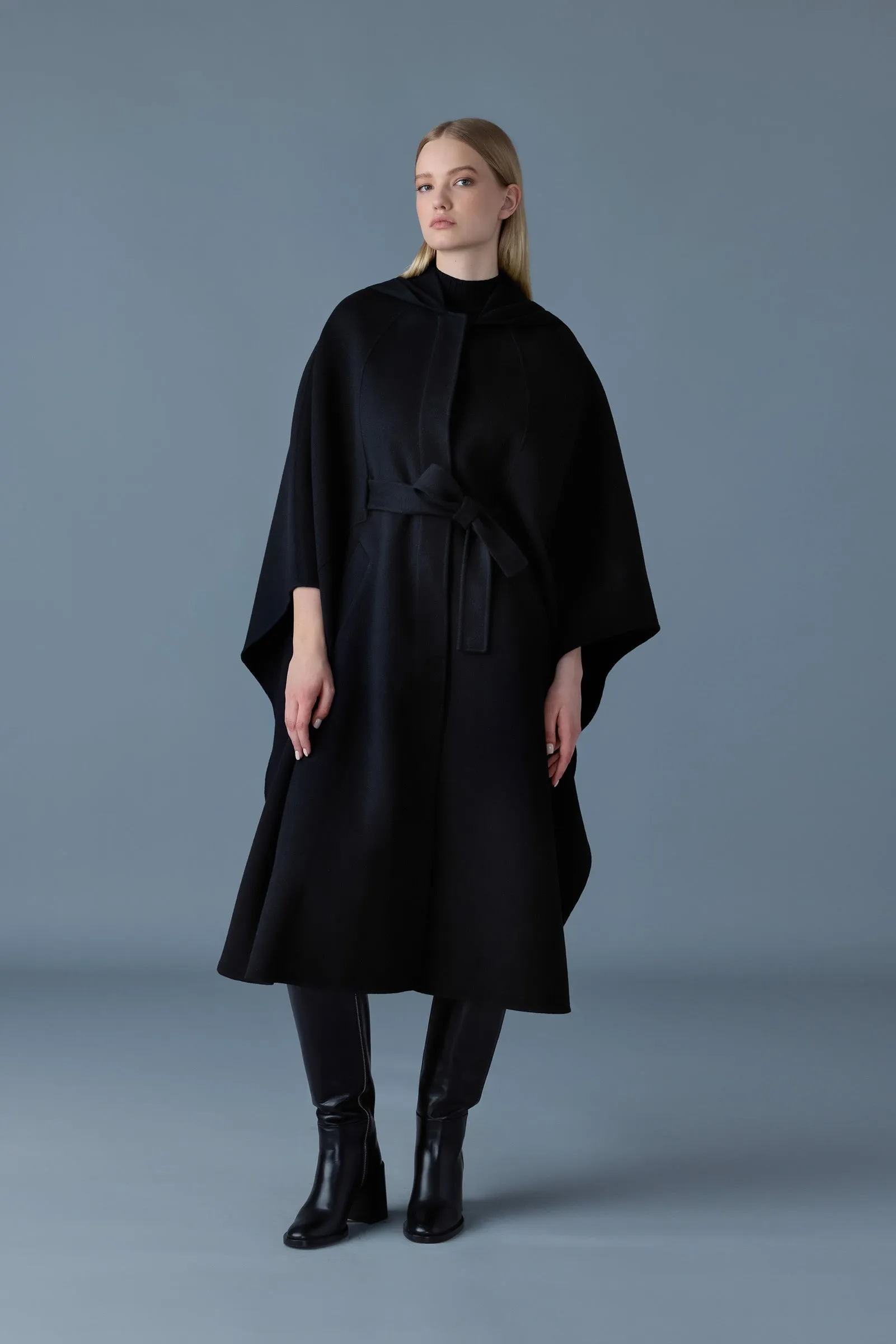 KIRSTYN Wool Cape Coat with Reversible Design - Shop Now.