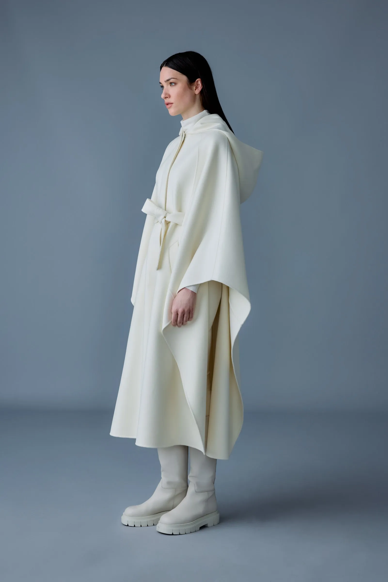 KIRSTYN Wool Cape Coat with Reversible Design - Shop Now.