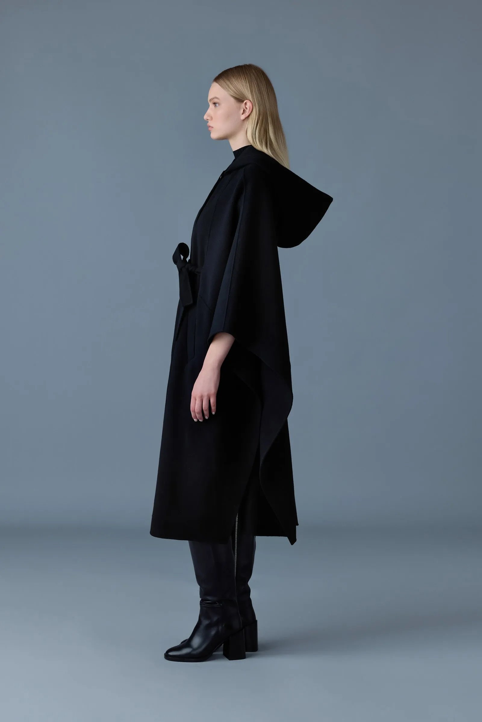 KIRSTYN Wool Cape Coat with Reversible Design - Shop Now.