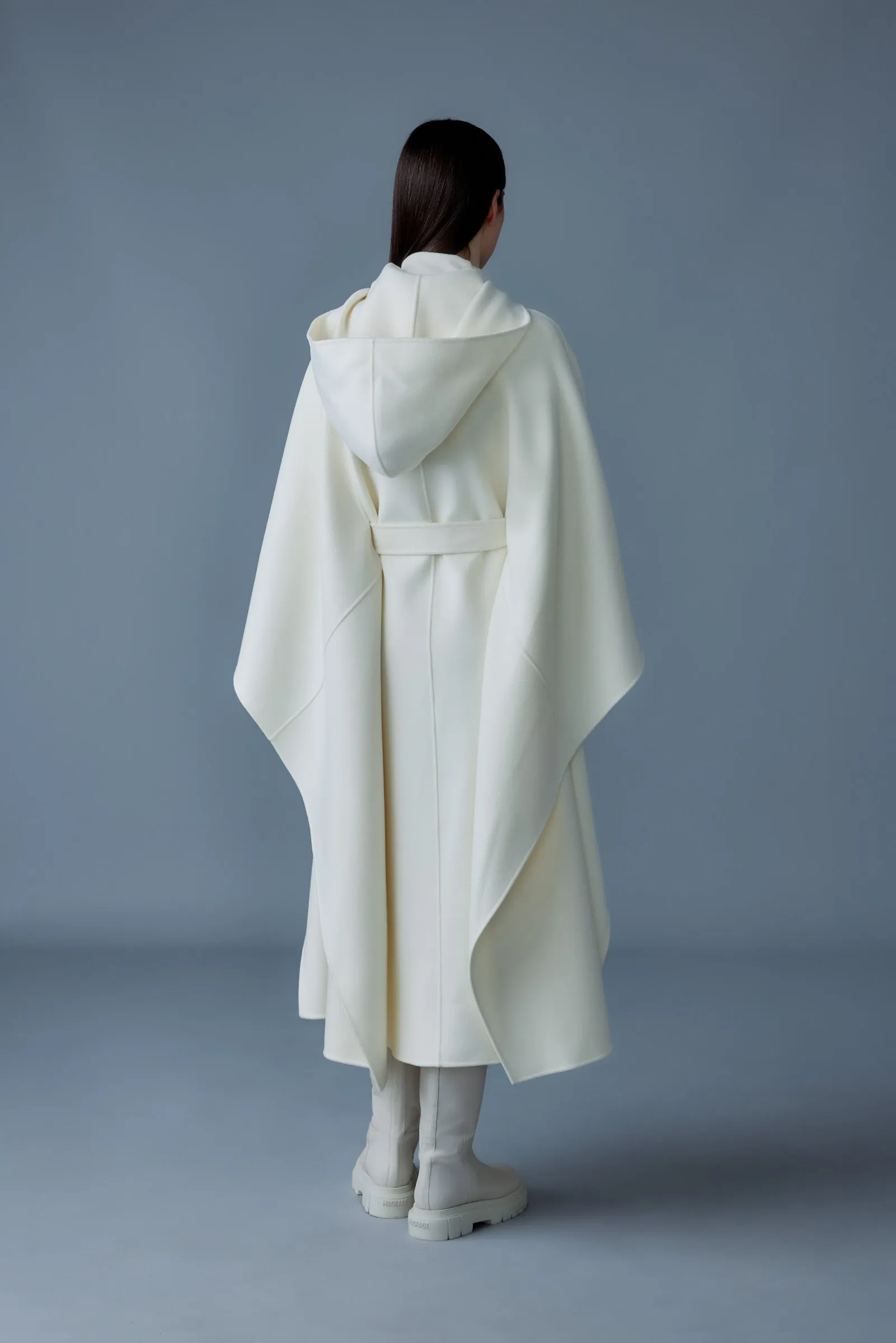 KIRSTYN Wool Cape Coat with Reversible Design - Shop Now.