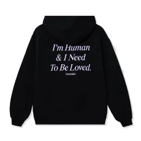 Lavender Hoodie Black - Human Design