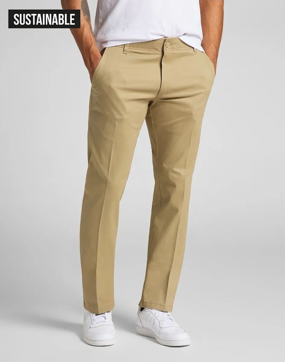 Taupe Lee Extreme Motion Slim Stretch Chino Trousers