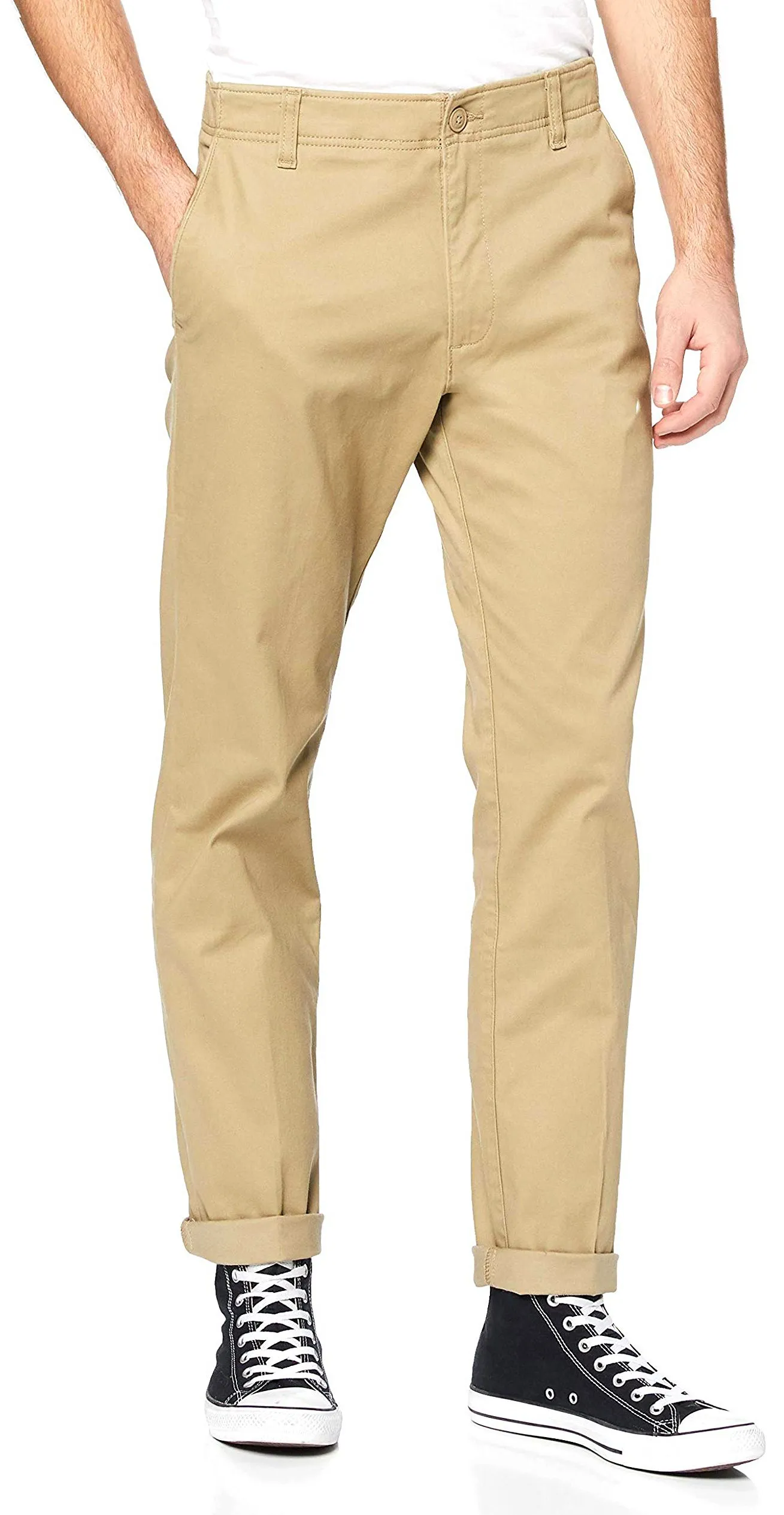 Taupe Lee Extreme Motion Slim Stretch Chino Trousers