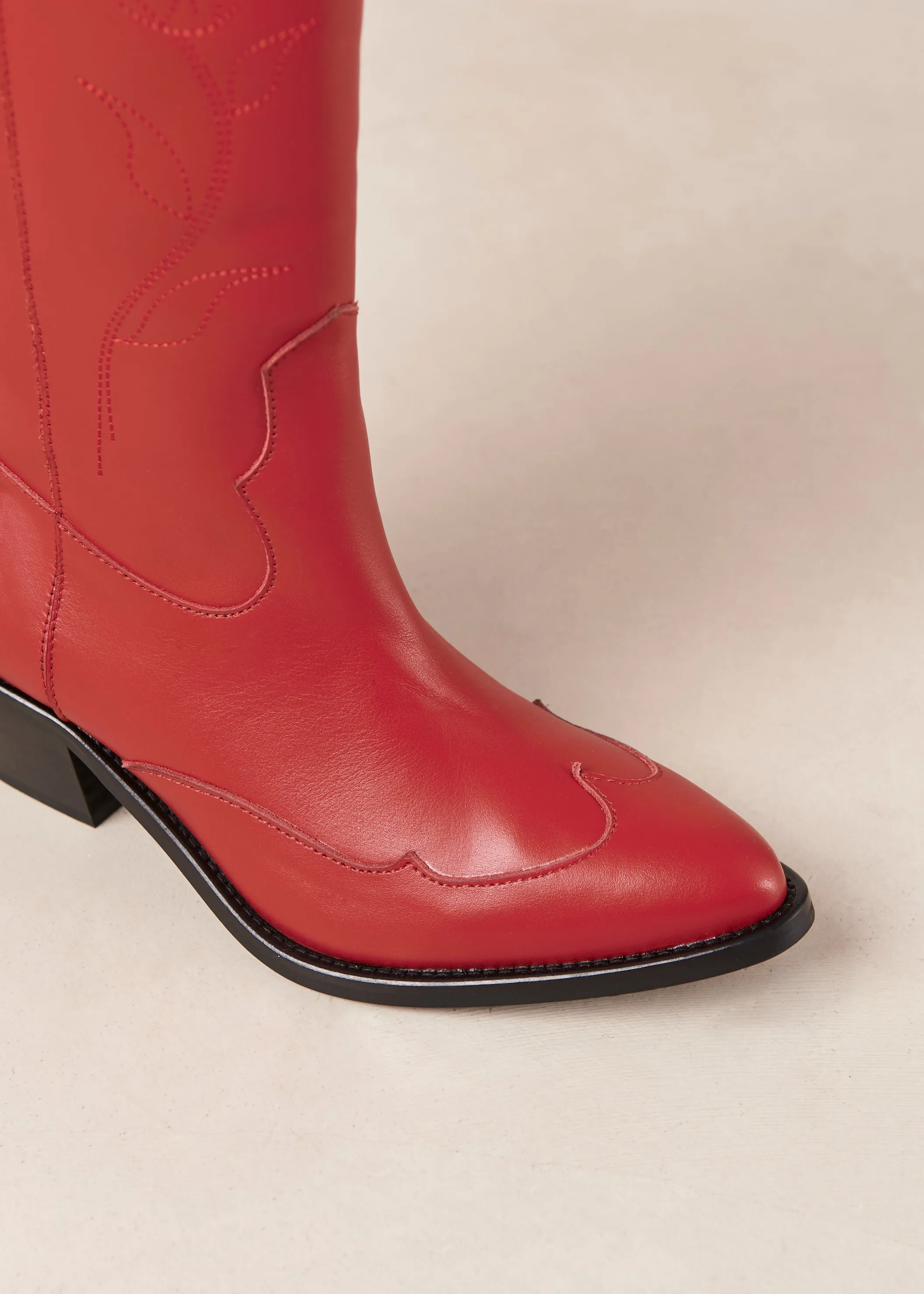 Liberty red leather boots - Online shopping site for trendy footwear