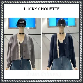 luckychouette Street Style Logo Cardigans