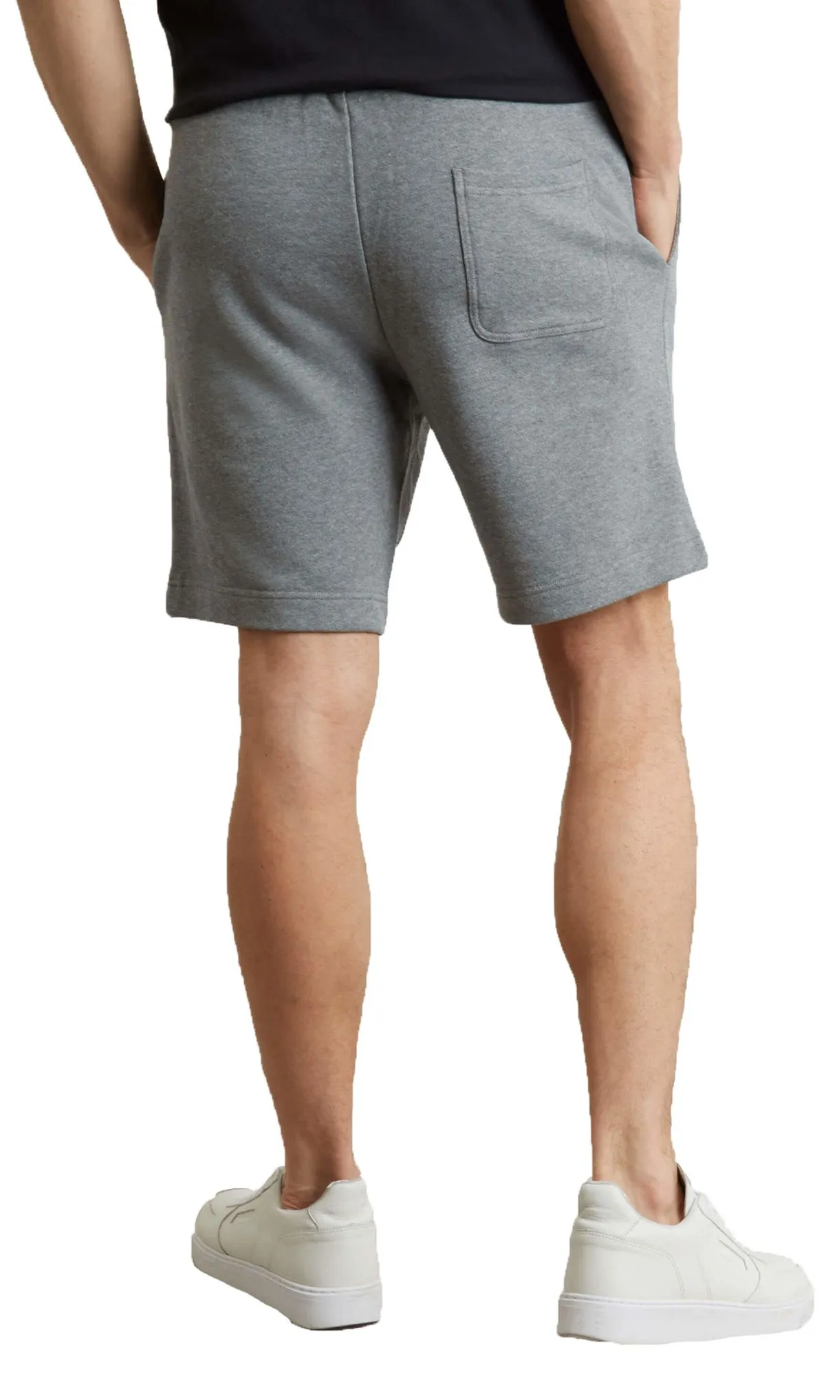 Plain Jog Sweat Shorts Mid Grey Marl by Lyle & Scott