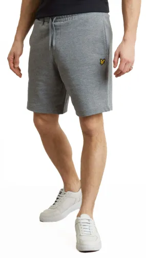 Plain Jog Sweat Shorts Mid Grey Marl by Lyle & Scott