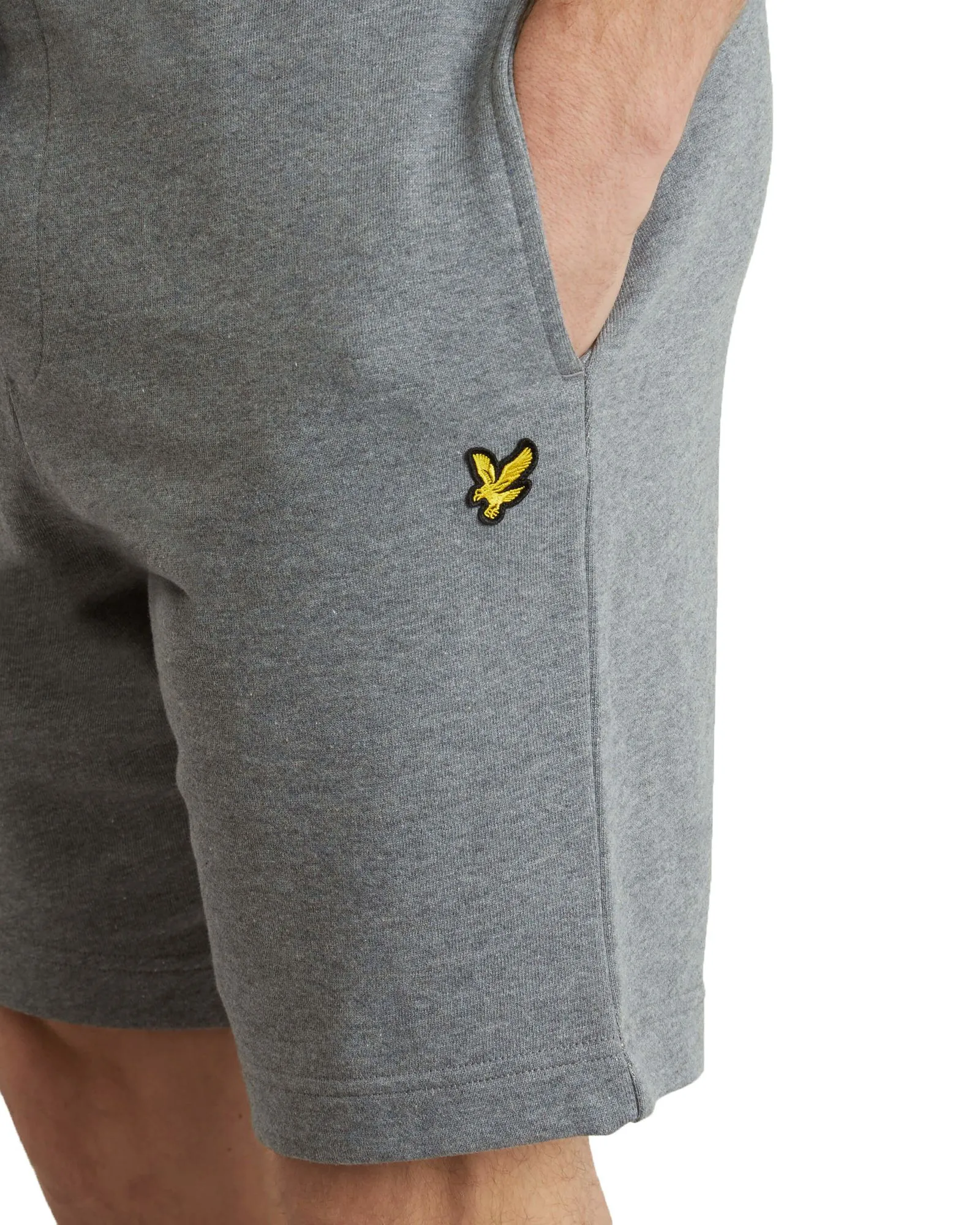 Plain Jog Sweat Shorts Mid Grey Marl by Lyle & Scott