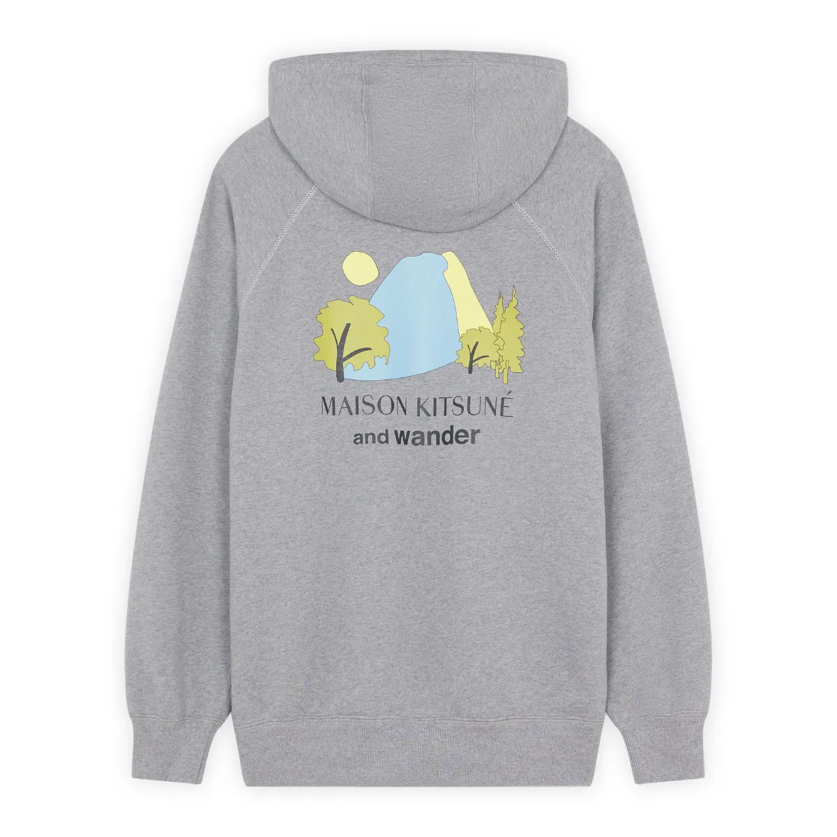 Maison Kitsune MK And Wander Dry Cotton Hoodie Ash Grey