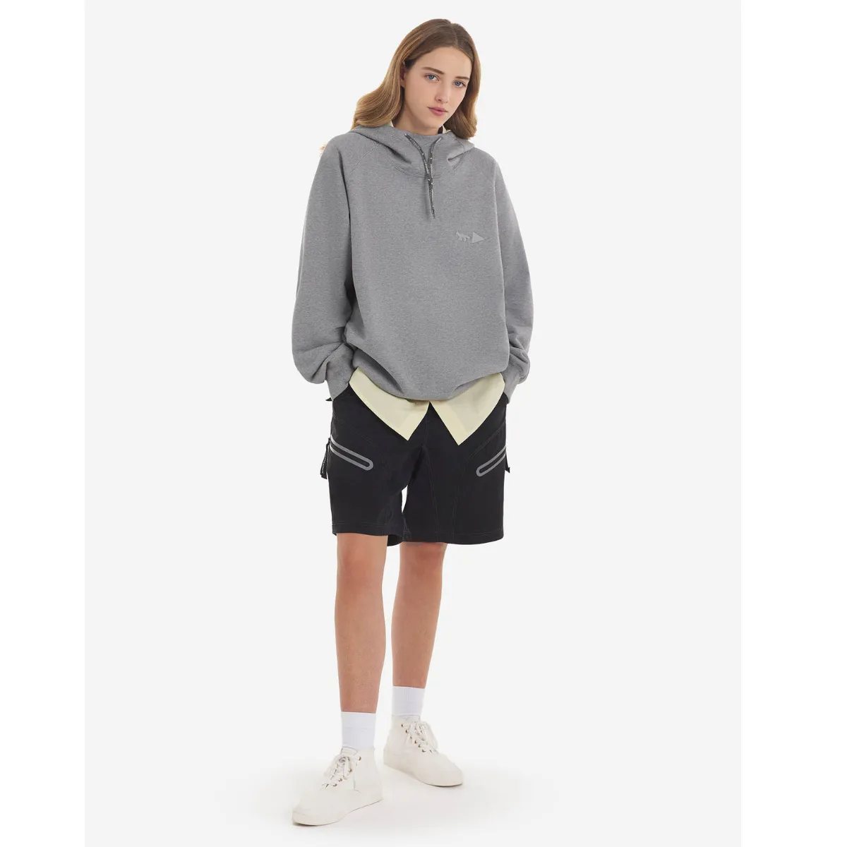 Maison Kitsune MK And Wander Dry Cotton Hoodie Ash Grey