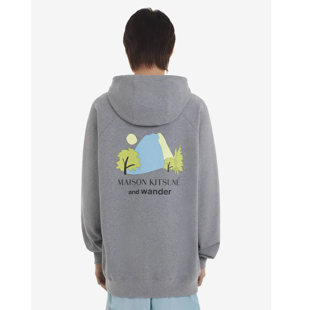 Maison Kitsune MK And Wander Dry Cotton Hoodie Ash Grey