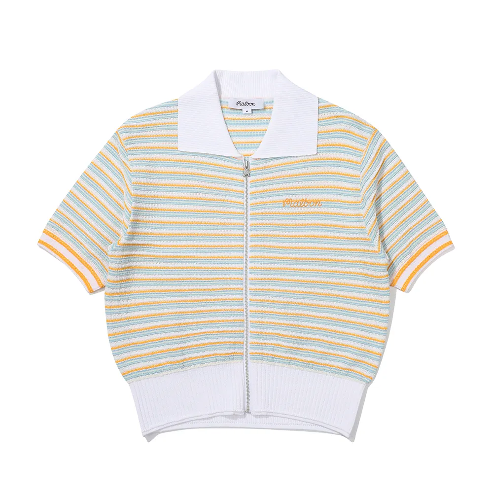 Striped Short Sleeves Cardigans by Malbon Golf