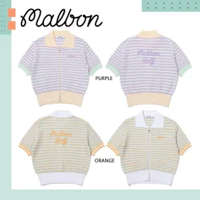 Striped Short Sleeves Cardigans by Malbon Golf