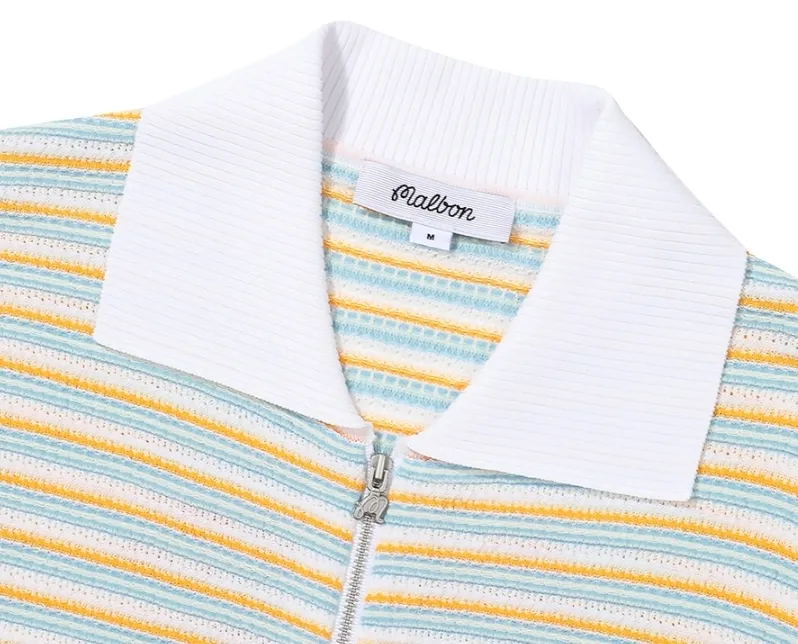 Striped Short Sleeves Cardigans by Malbon Golf