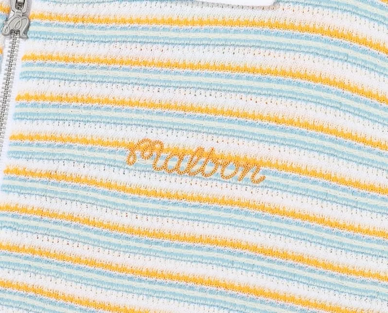 Striped Short Sleeves Cardigans by Malbon Golf