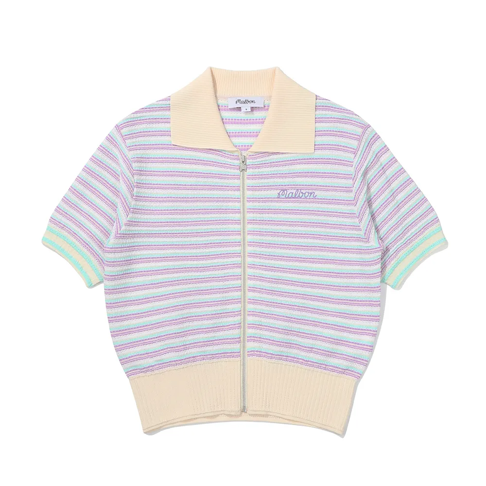 Striped Short Sleeves Cardigans by Malbon Golf