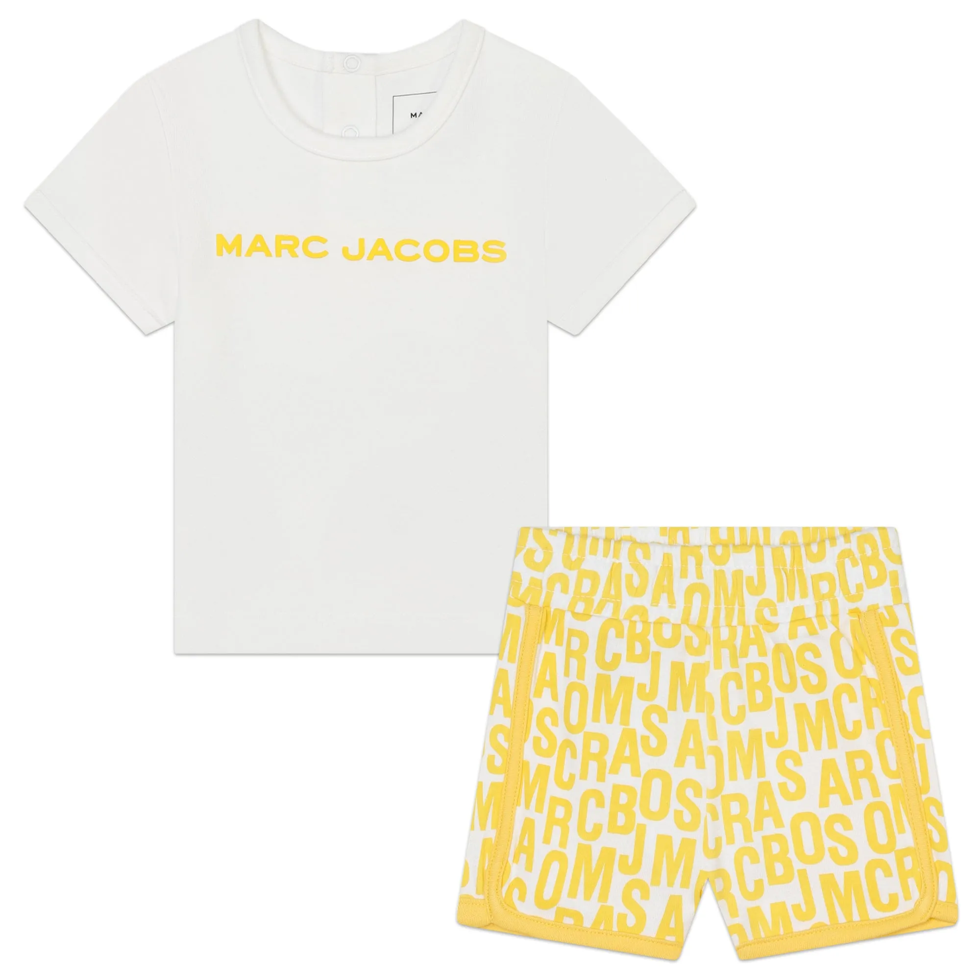 Yellow White Marc Jacobs T-Shirt and Shorts Set