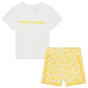 Yellow White Marc Jacobs T-Shirt and Shorts Set