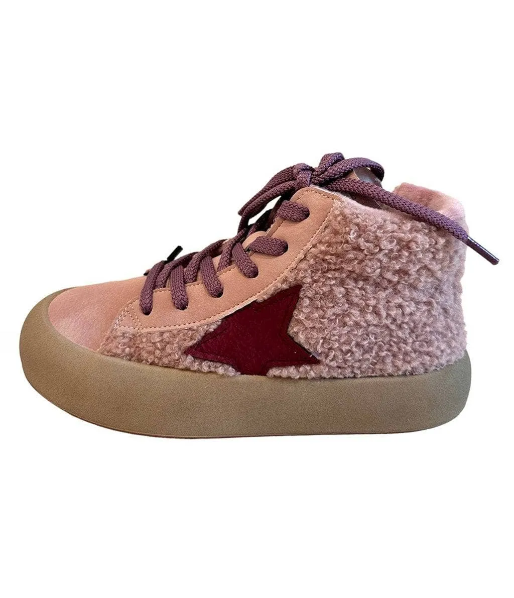 Mauve Sherpa High Top Sneaker