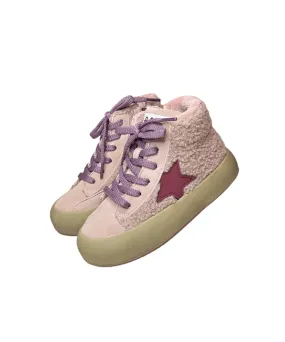 Mauve Sherpa High Top Sneaker