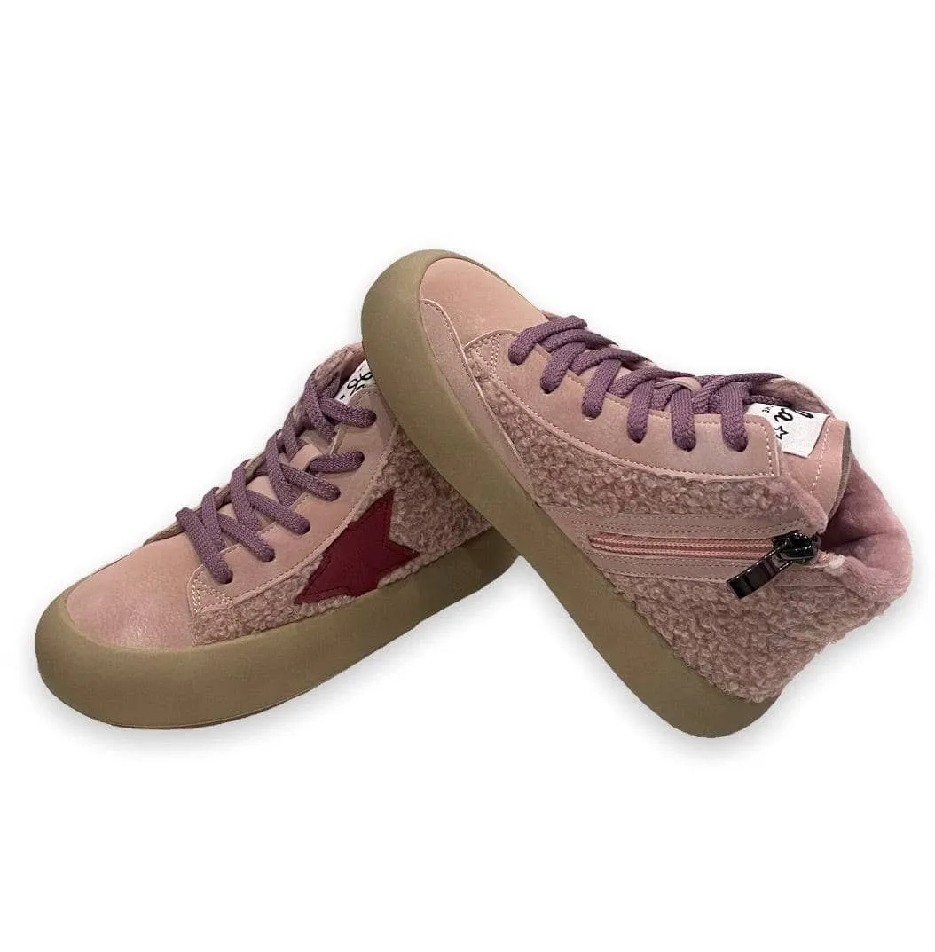 Mauve Sherpa High Top Sneaker