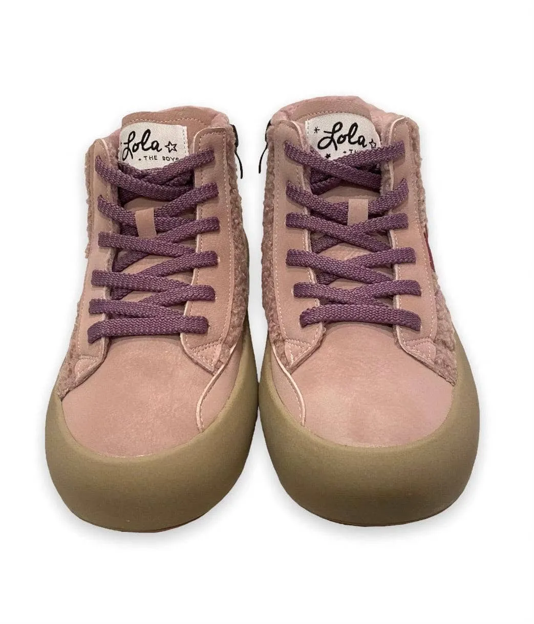 Mauve Sherpa High Top Sneaker