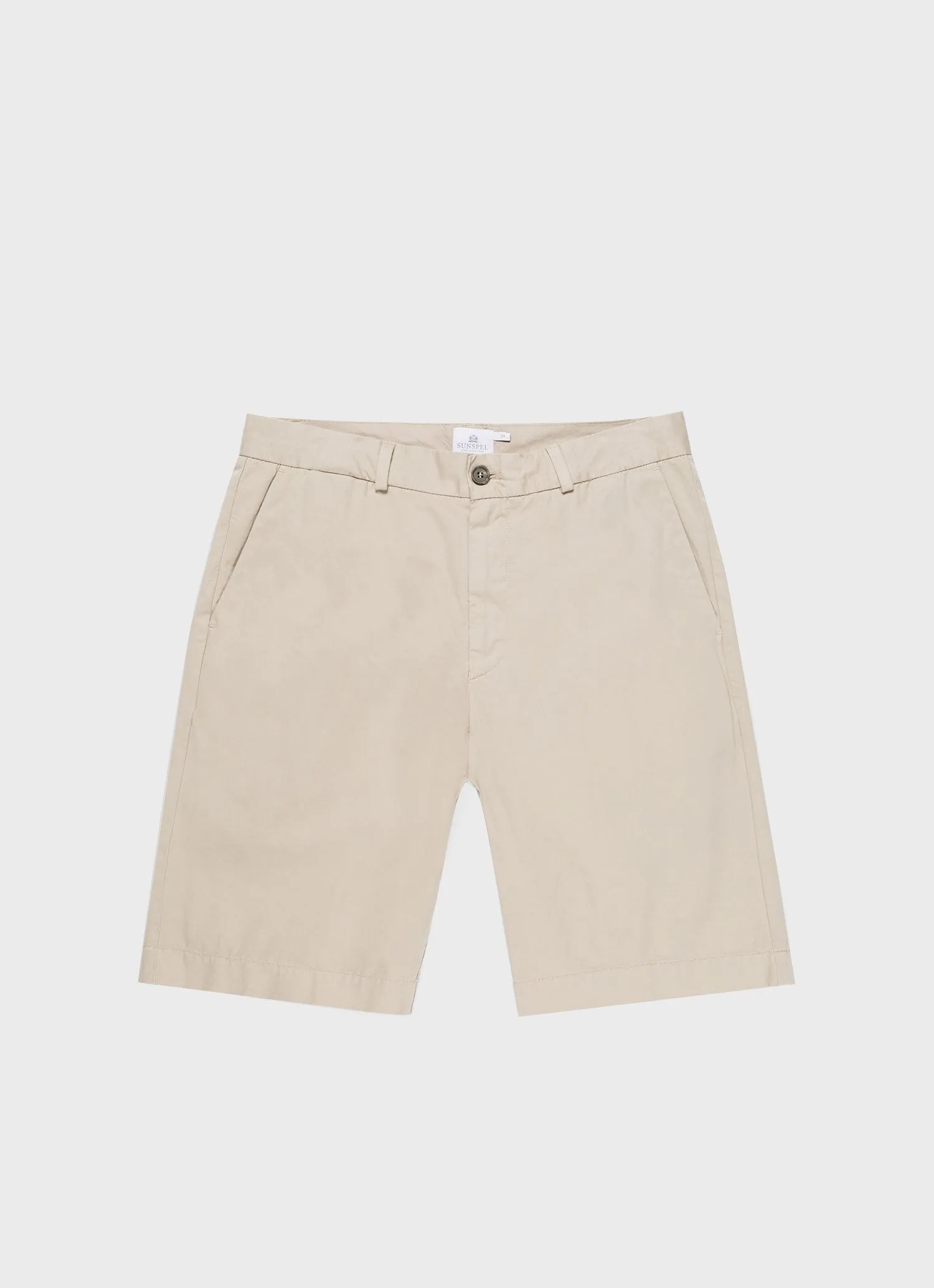 Light Stone Chino Shorts for Men, Made from Stretch Cotton Twill