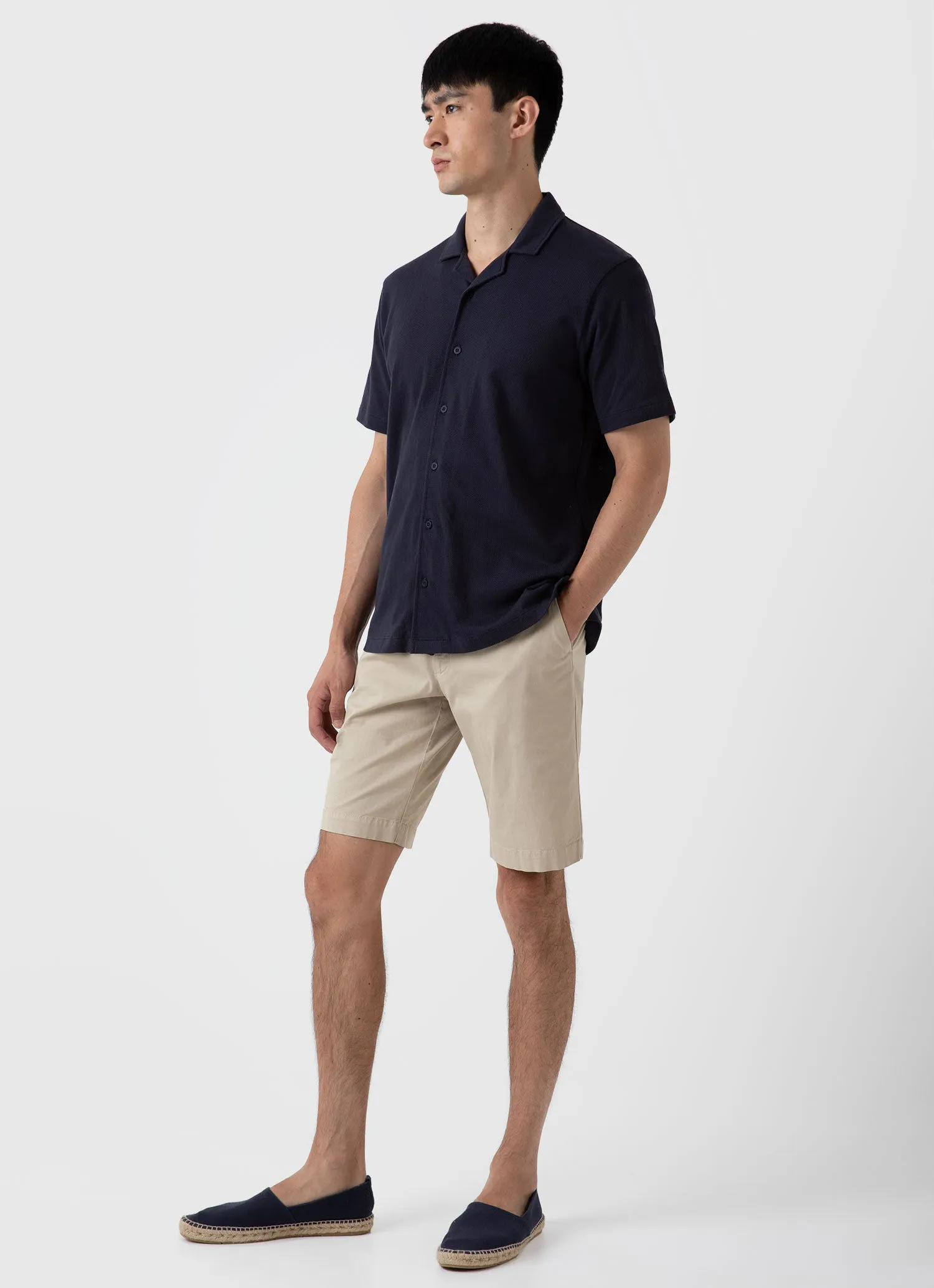 Light Stone Chino Shorts for Men, Made from Stretch Cotton Twill