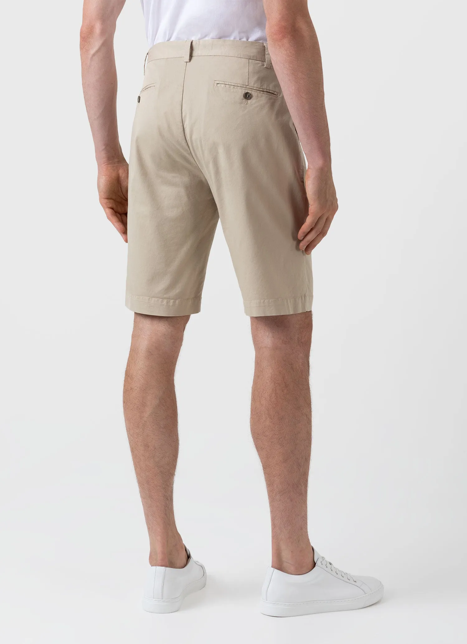 Light Stone Chino Shorts for Men, Made from Stretch Cotton Twill