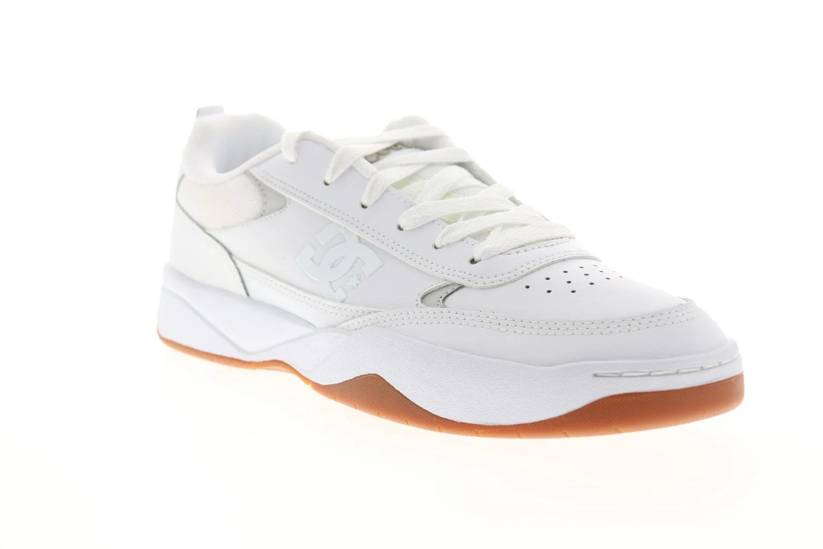 Men's White Leather Skate Sneakers Shoes - DC Penza ADYS100509