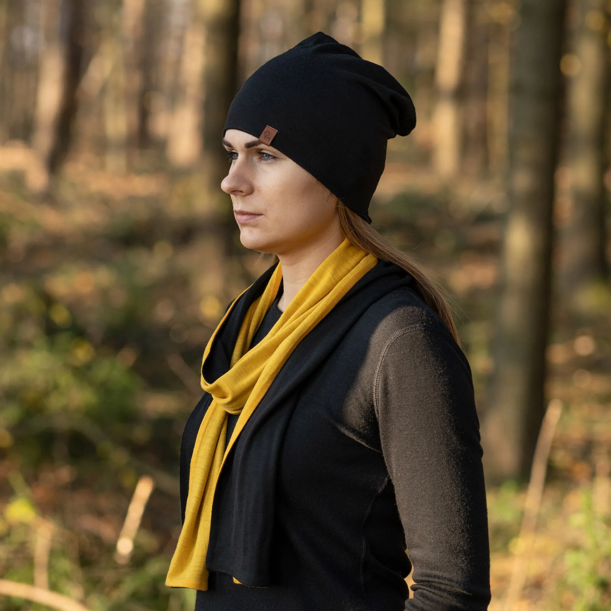 Merino Scarf Mango Black for Women