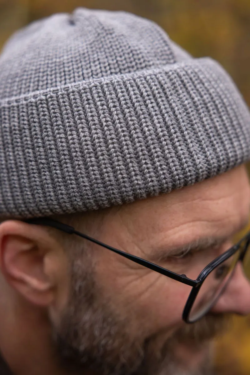 Merino Watch Cap Bifold in Grey