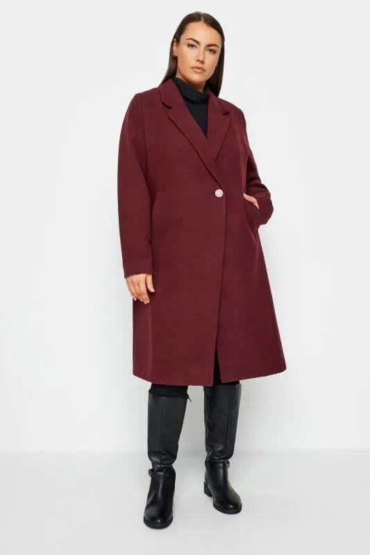 Midi Formal Coat in Burgundy Red by Evans