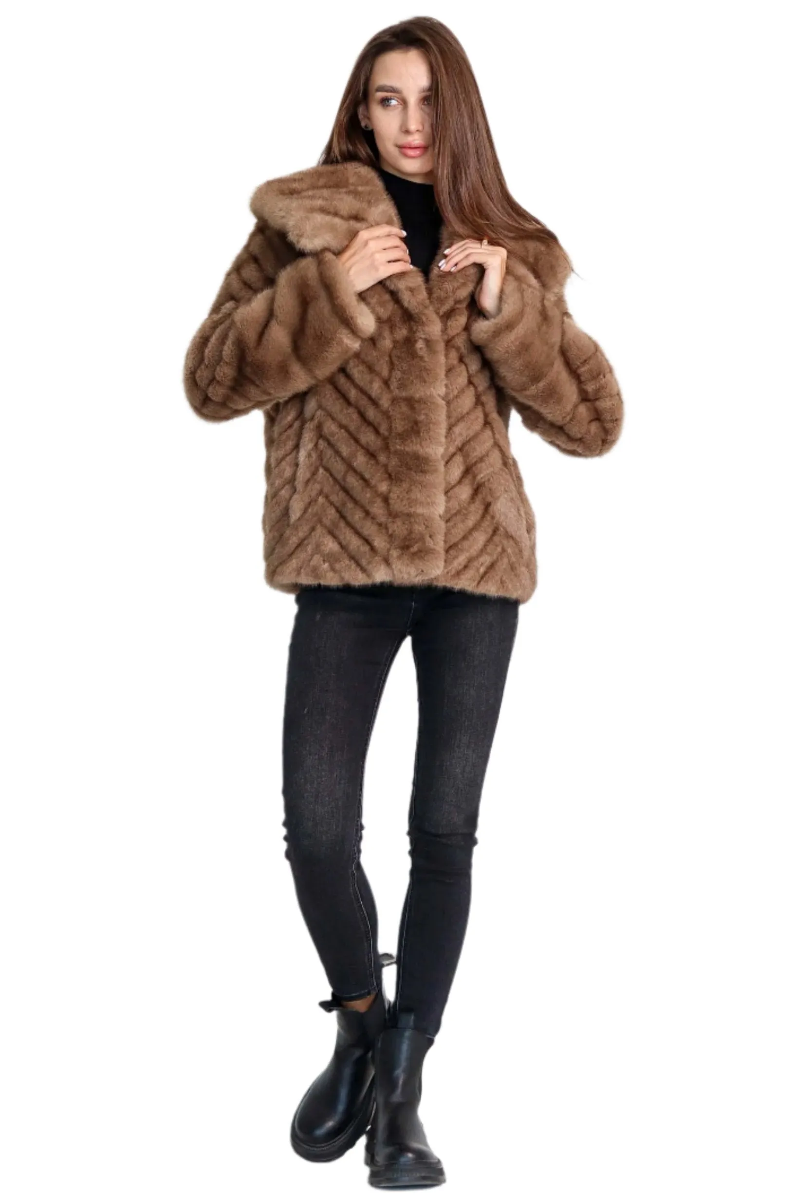 Mink Effect Short Coat by Eco Fur