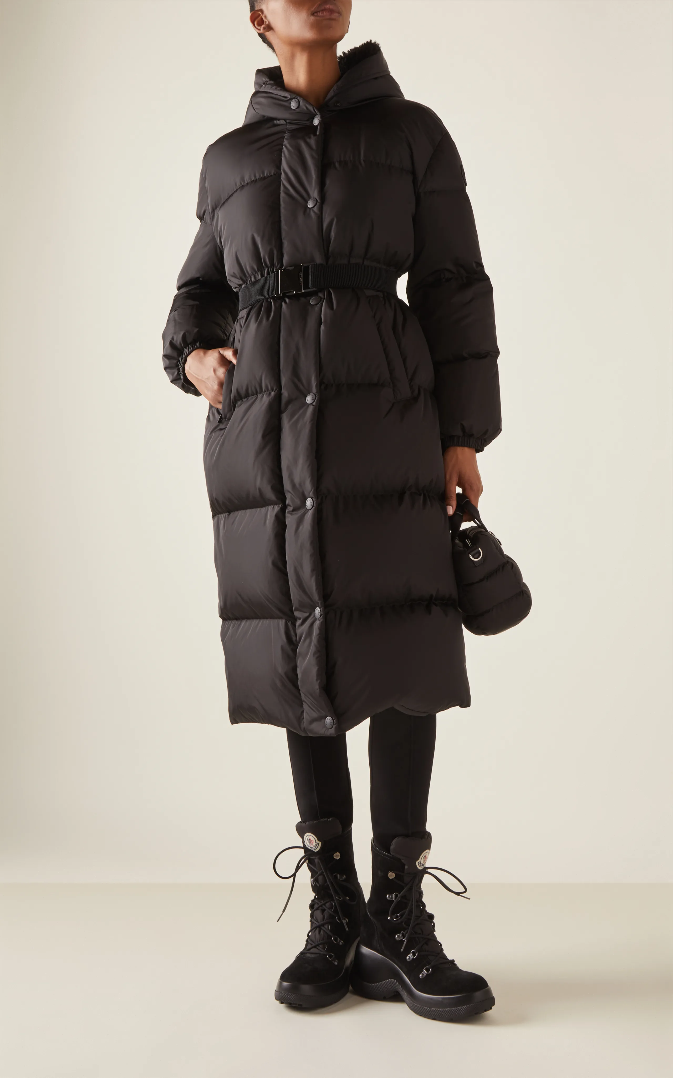 Moncler Bruneaux Shearling-Trimmed Down Coat.