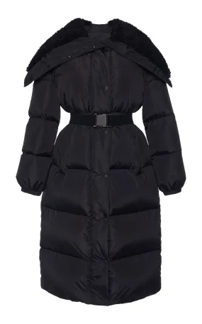 Moncler Bruneaux Shearling-Trimmed Down Coat.