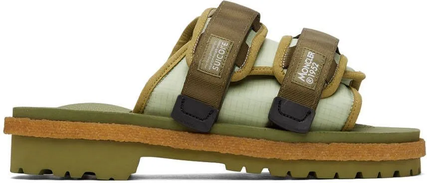 Moncler Genius 2 Moncler 1952 Green Moto Mountain Sandals