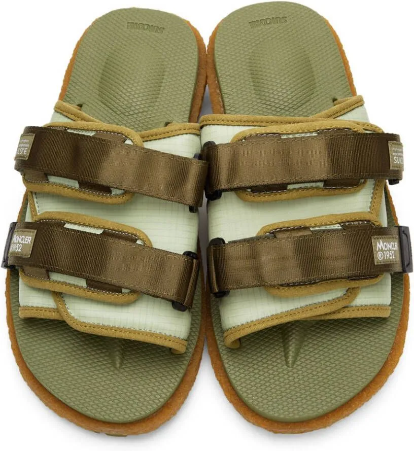 Moncler Genius 2 Moncler 1952 Green Moto Mountain Sandals