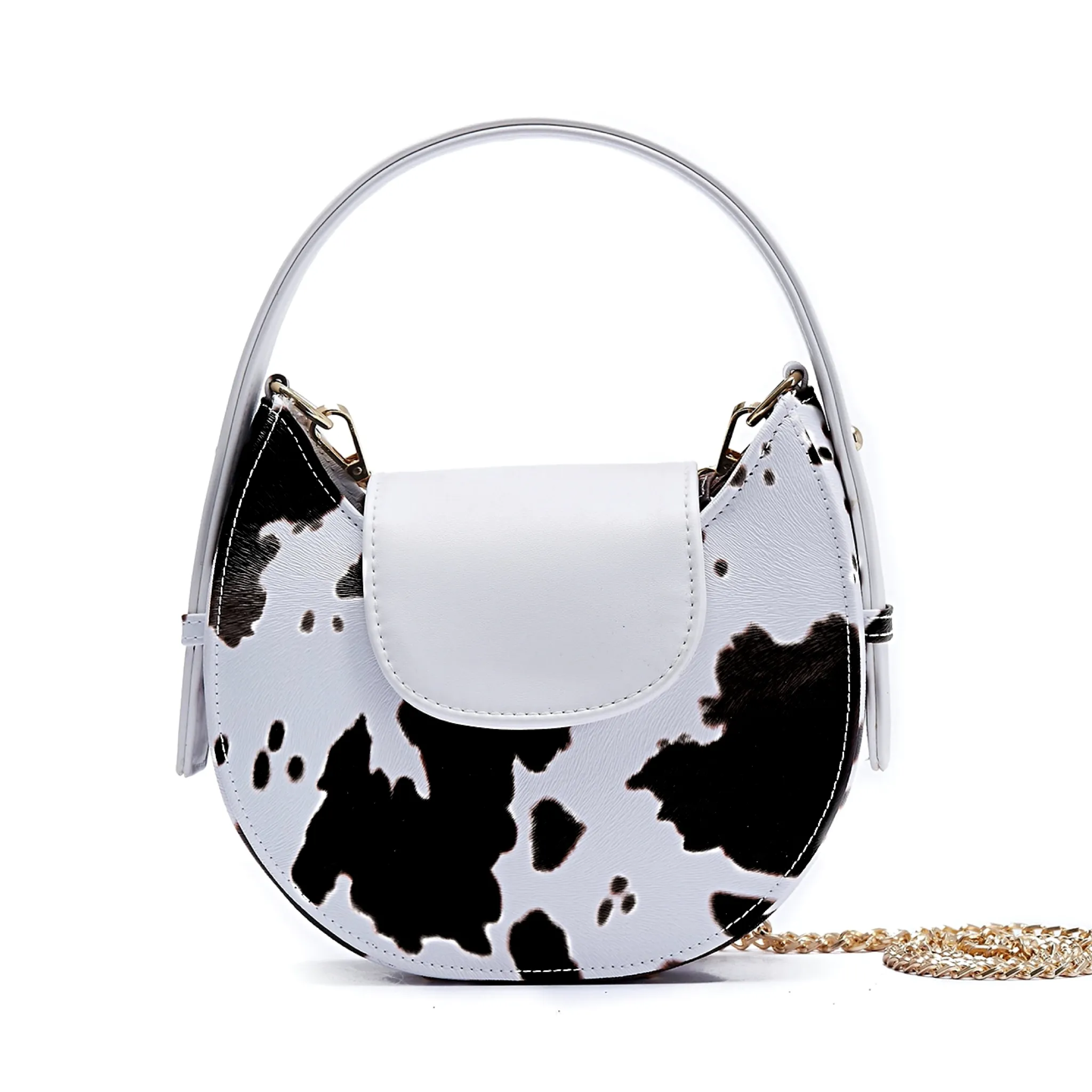 White Black Halfmoon Bag by Mow