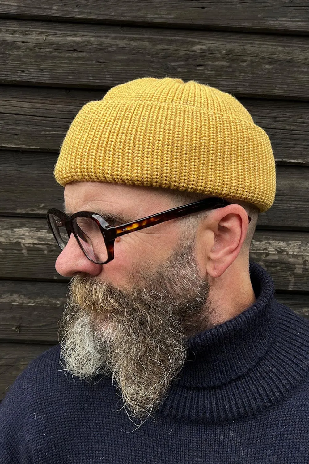 Mustard Merino Bifold Watch Cap