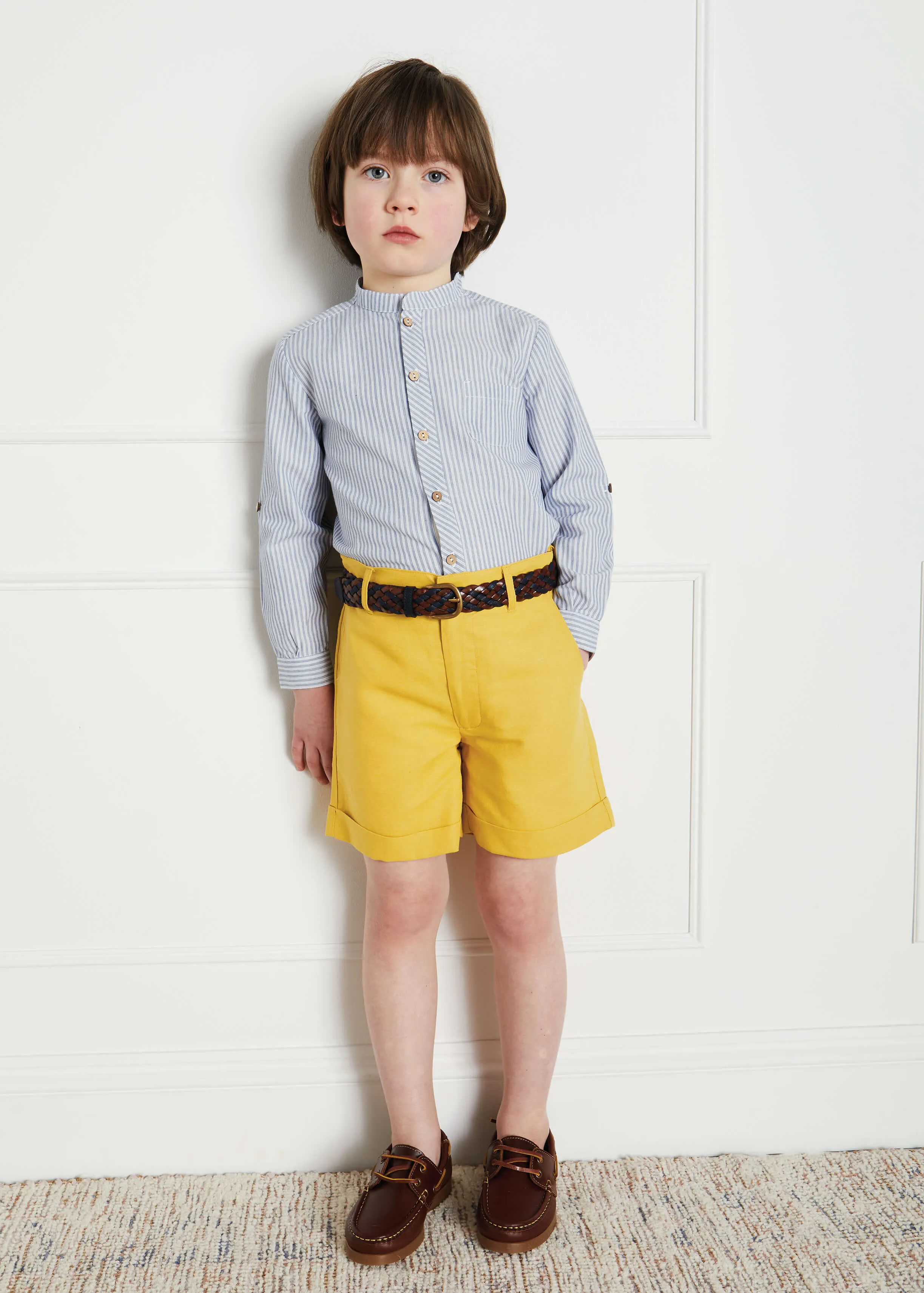 Mustard Pocket Detail Shorts for Kids (Ages 4-10)