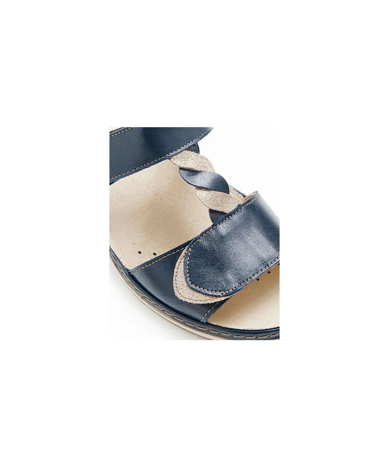 Elegant Navy Blue Leather Sandals