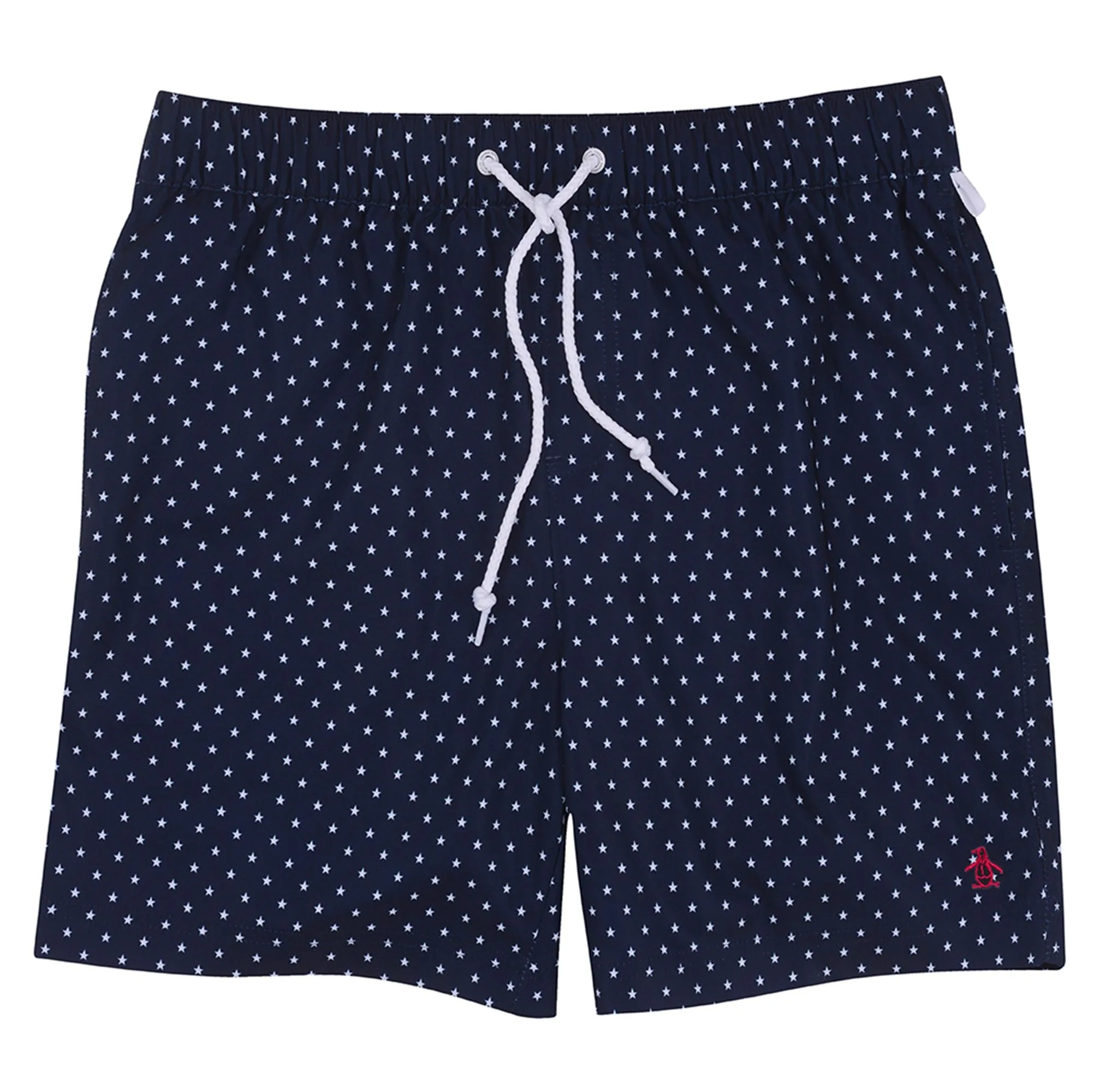 Original Penguin Star Print Elastic Volley Swim Shorts Dark Sapphire