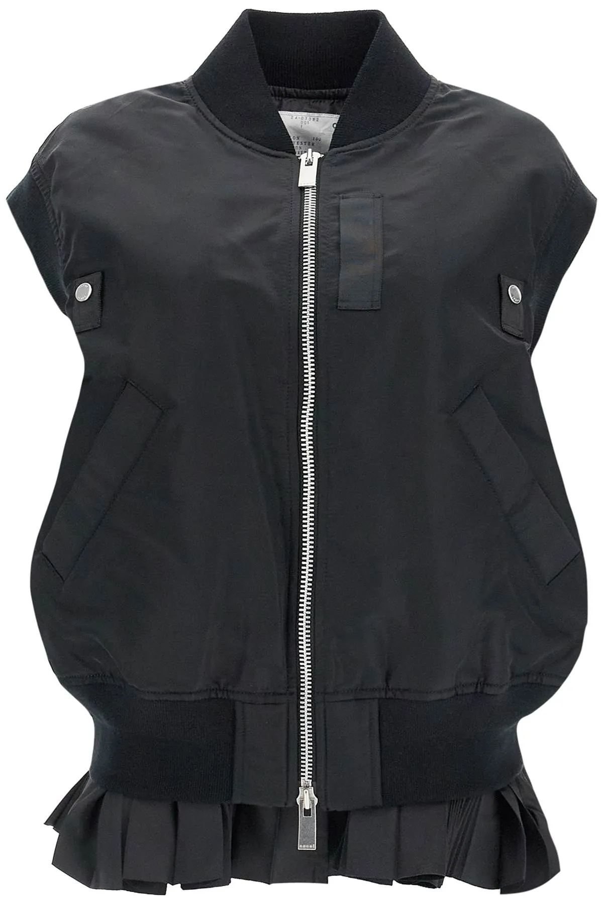 outdoor black nylon vest - layered - 24 07382.