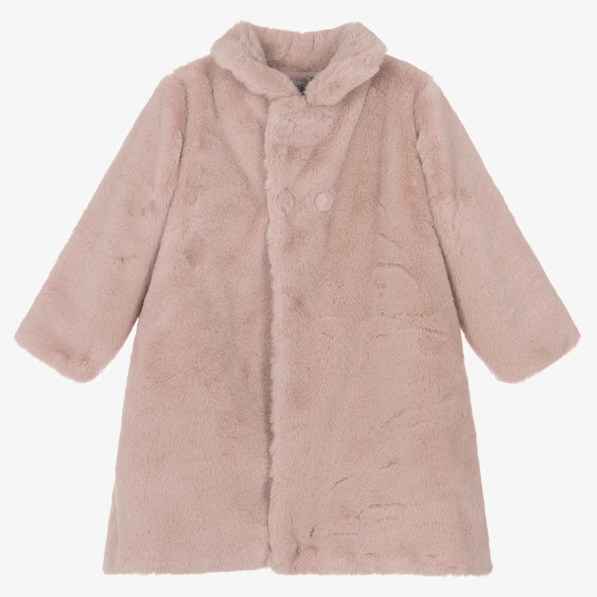 Pink Girls Faux Fur Coat