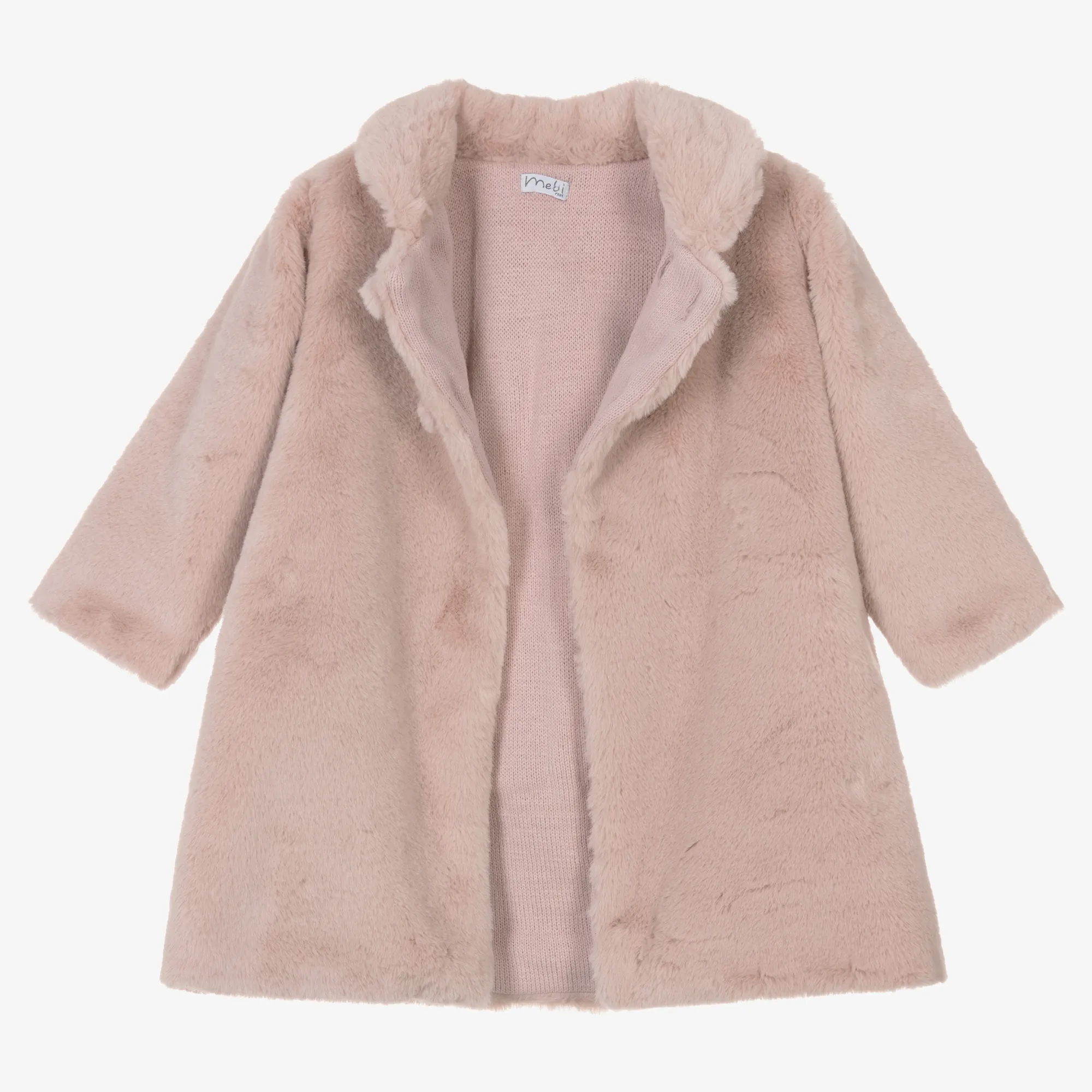 Pink Girls Faux Fur Coat