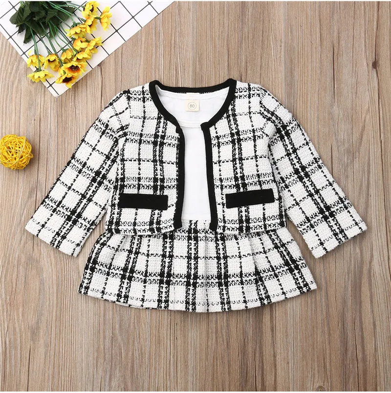 Plaid Tweed Outfit Set