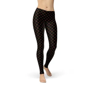 Red Heart Print Leggings by Avery Arrow