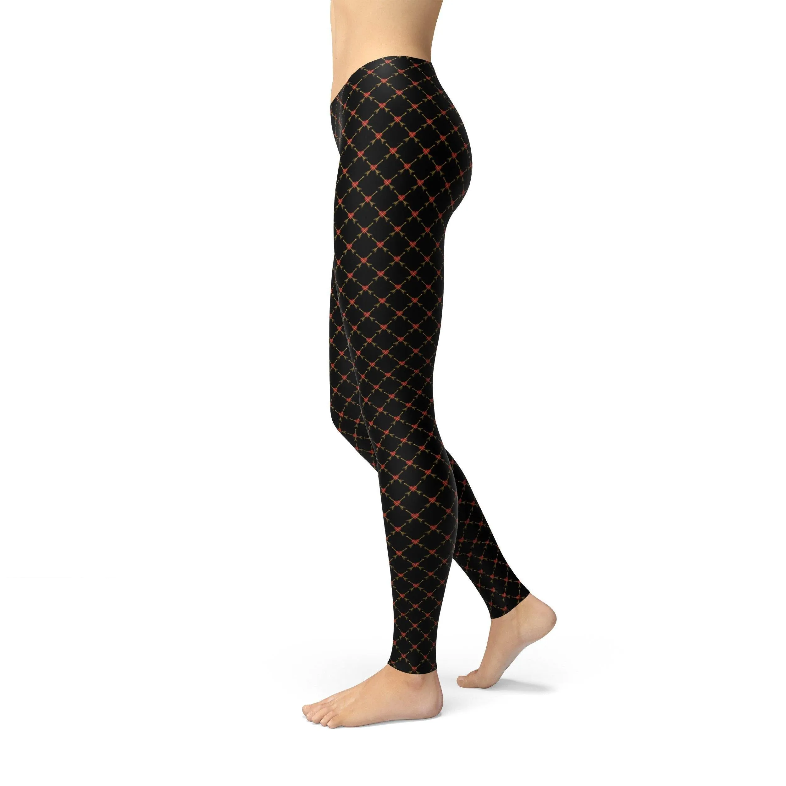 Red Heart Print Leggings by Avery Arrow