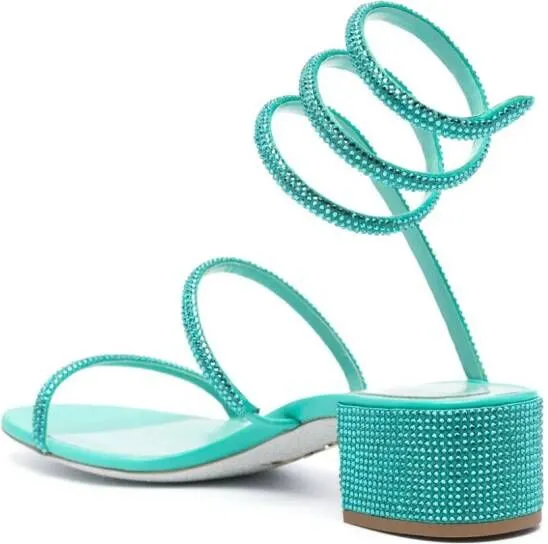 Green René Caovilla Cleo Crystal-Embellished Sandals